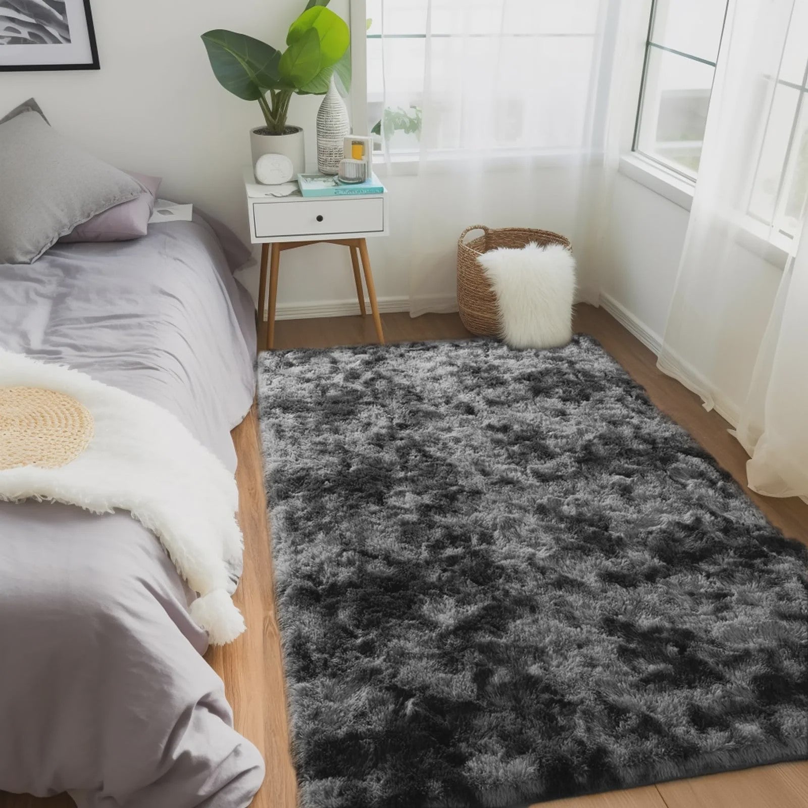 VIKAMA Pluche Vloerkleed - Zacht, Antislip & Decoratief voor Woonkamer, Kinderkamer & Badkamer