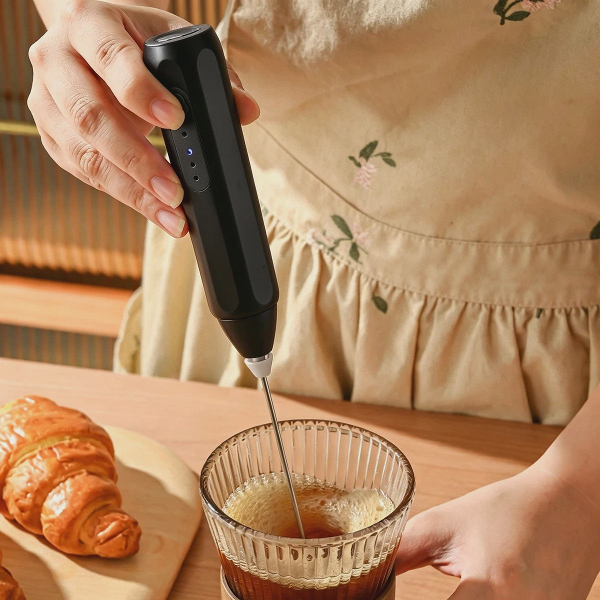 Elektrische Melkopschuimer met 3 Snelheden - USB Oplaadbaar Handheld Klopper