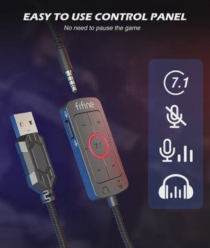 FIFINE H9 Gaming Headset: 7.1 Surround Sound, USB & 3.5mm Jack, Volume & Mute Control