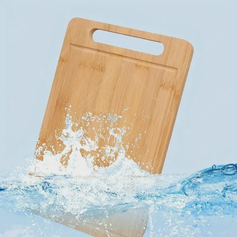 Set van 3 Bamboe Houten Snijplanken met Handvat en Sapgoot - Dubbelzijdig