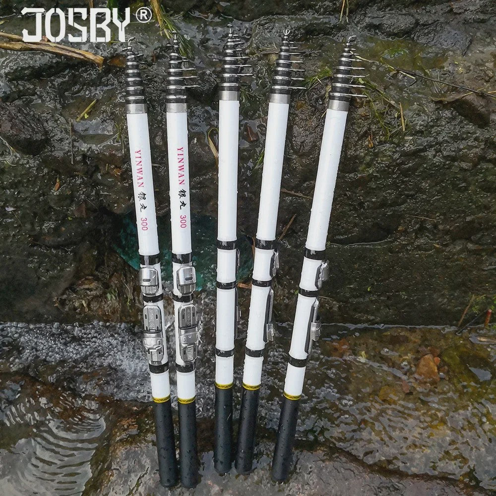 JOSBY Telescopische Vishengel - Carbon Fiber - 1.5M tot 3.0M