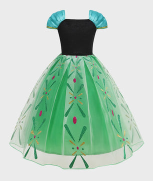 Prinsessenjurk Anna Frozen Kinderkostuum - Feestelijk Verkleedjurkje