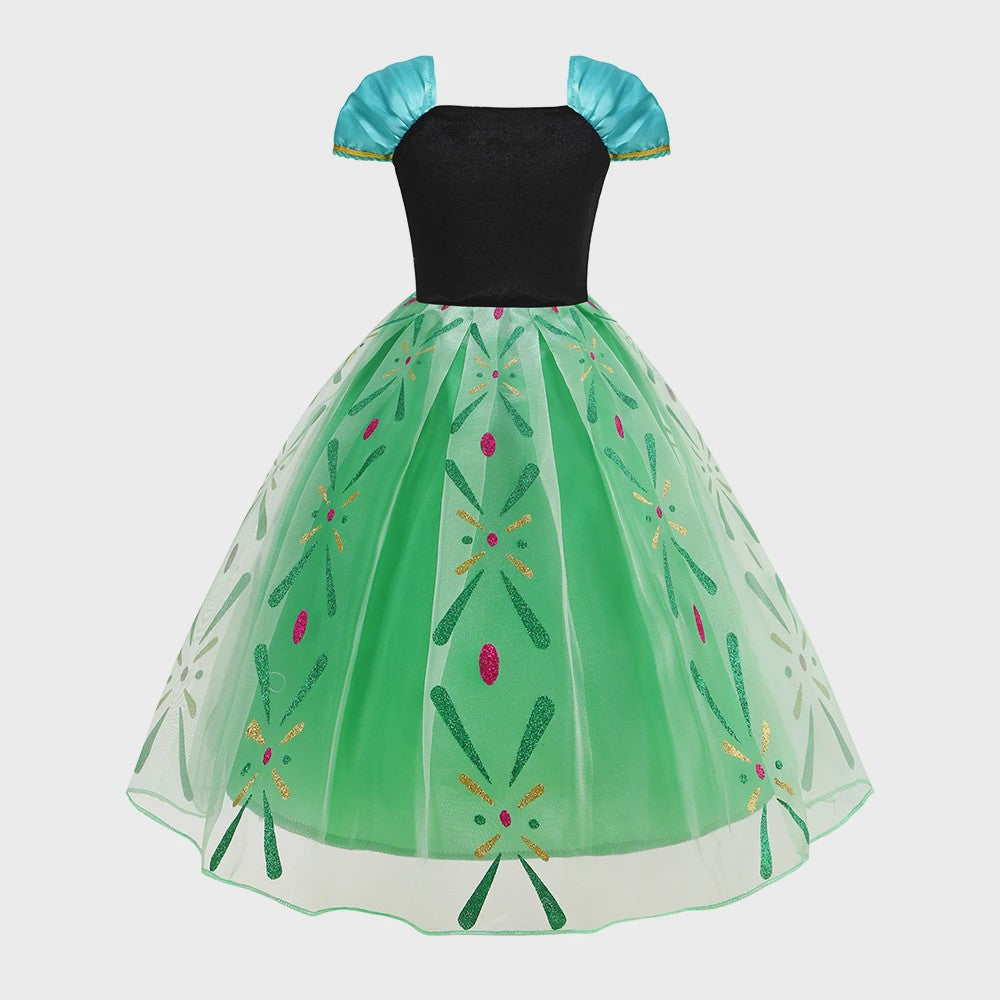 Prinsessenjurk Anna Frozen Kinderkostuum - Feestelijk Verkleedjurkje