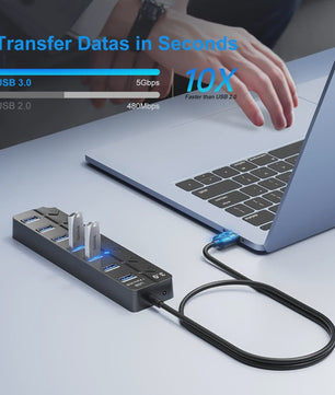 USB 3.0 Hub met 7 Poorten en 100cm Kabel - Breid uw Connectiviteit Uit