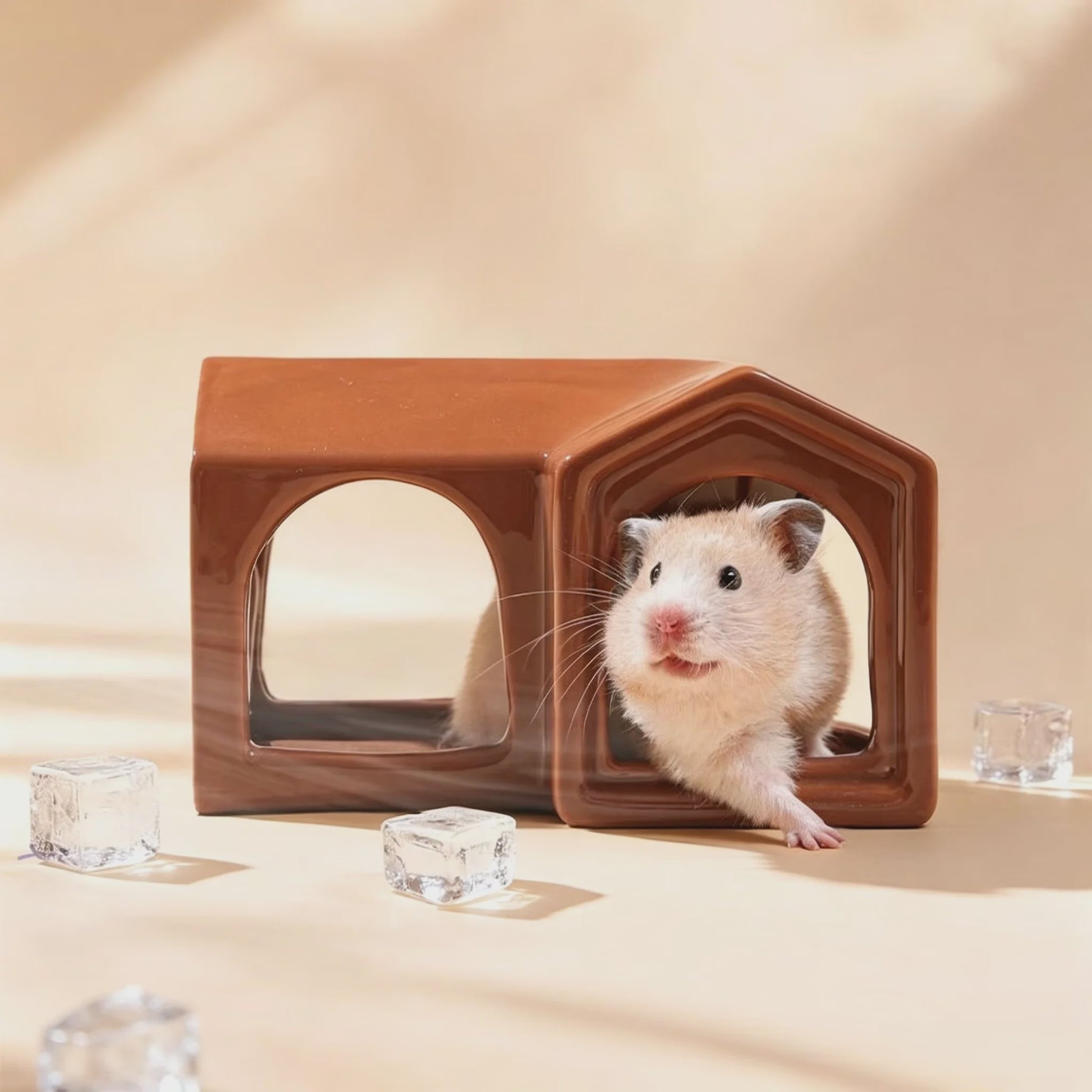 Keramisch Hamsterhuis & Speelhuisje - Comfortabel Nestje voor Kleine Huisdieren