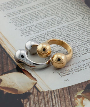 Nieuw Design Geometrische Kralen Ring - Roestvrij Staal Dames Sieraden