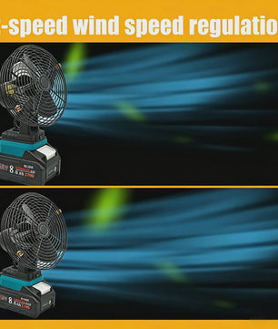 Krachtige 18V Accu Ventilator - Metaal, Camping & Buiten Gebruik - Compatibel met Makita, Dewalt, Milwaukee
