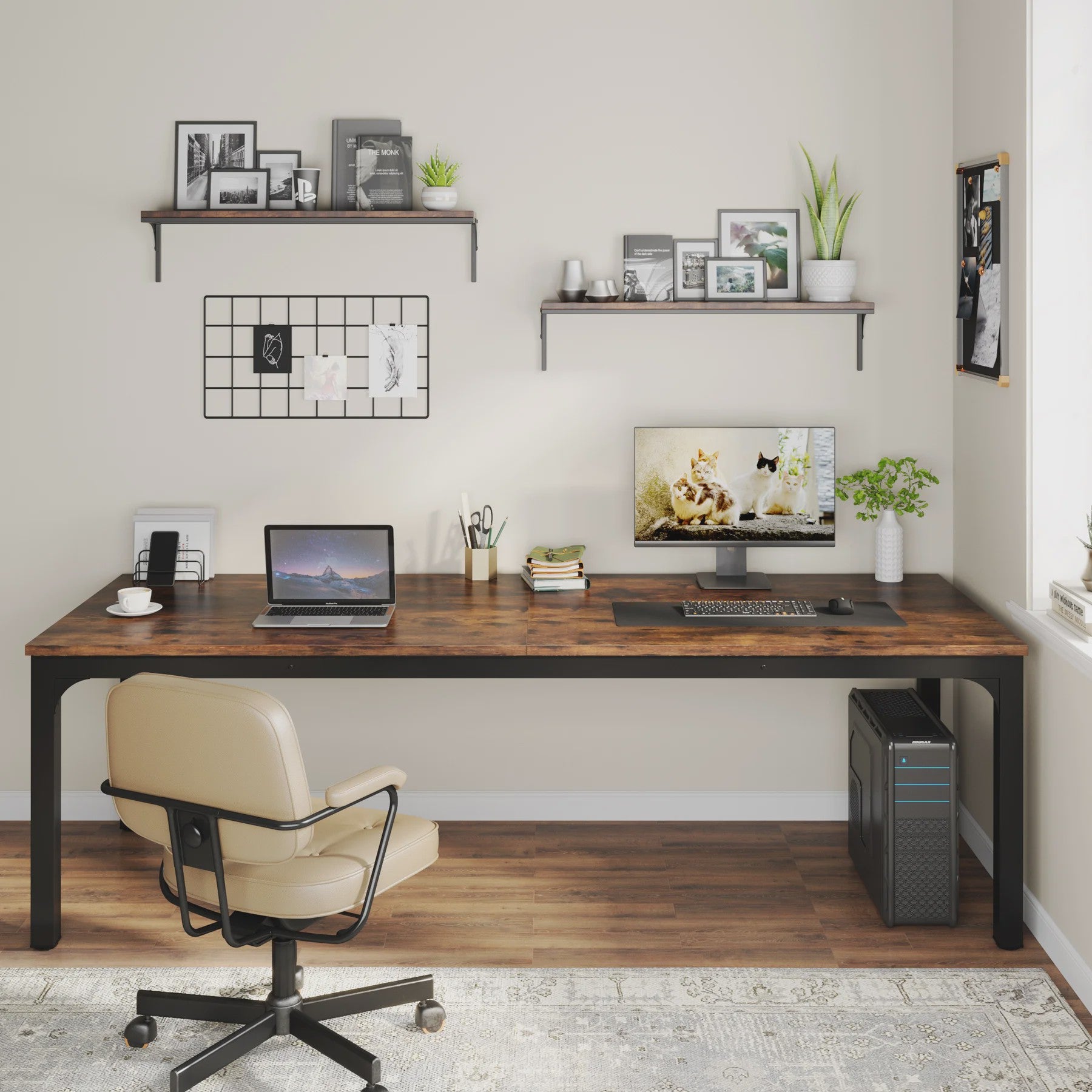 Tribesigns Extra Groot Bureau 200x70cm - Robuust Werkbureau voor Kantoor en Thuis