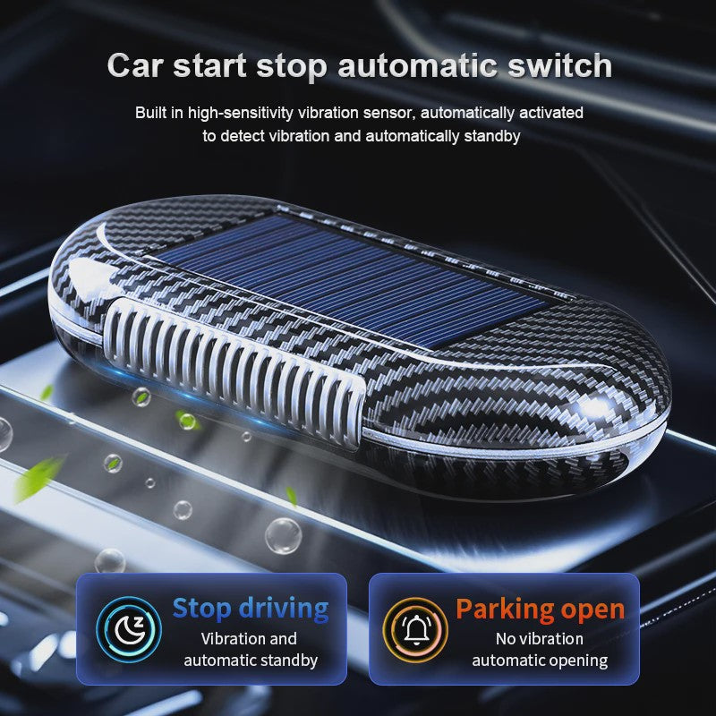 Zonne-energie Auto Luchtzuiveraar met Sensor voor Frisse Lucht