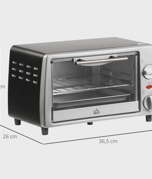 Homcom Tabletop Electric Oven 10 L 750W Temperature 230 ℃   36.5X26X22 cm Silver