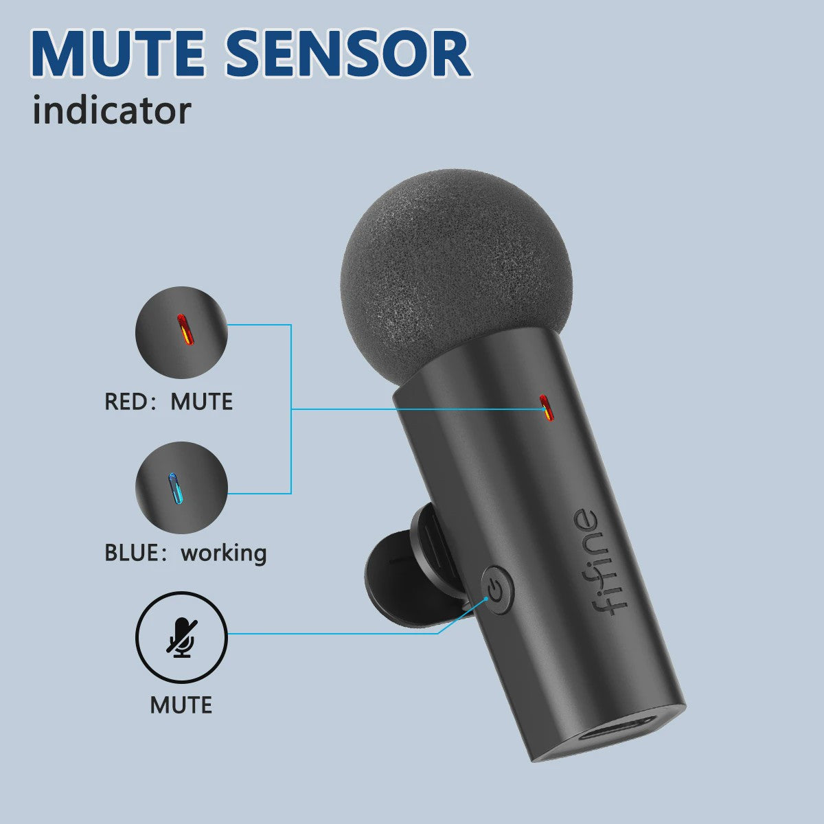 FIFINE M6 Draadloze Lavalier Microfoon met Type-C voor Mobiel, Tablet & Laptop