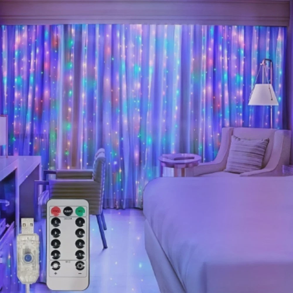 LED Gordijn Lichtjes met Afstandsbediening - USB Feestverlichting voor Huis, Bruiloft & Kerst