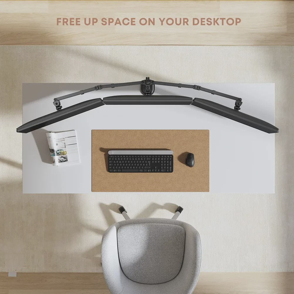 Drievoudige Monitor Bureau Mount - Verstelbare Arm voor 3 Schermen (13-27 inch)