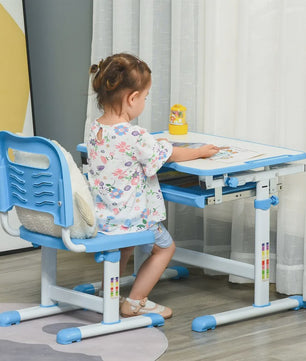 Homcom Children's Desk with Chair for Children +6 Years Adjustable Height 66X47X77