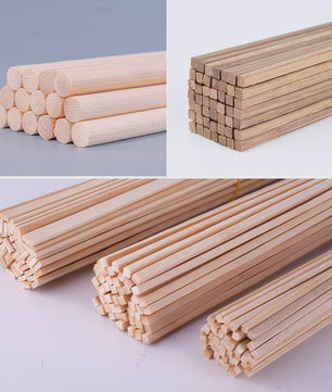 Bamboe Houten Stokjes - DIY Bouwmodel Materiaal voor Ambachten, Meubels en Lantaarns