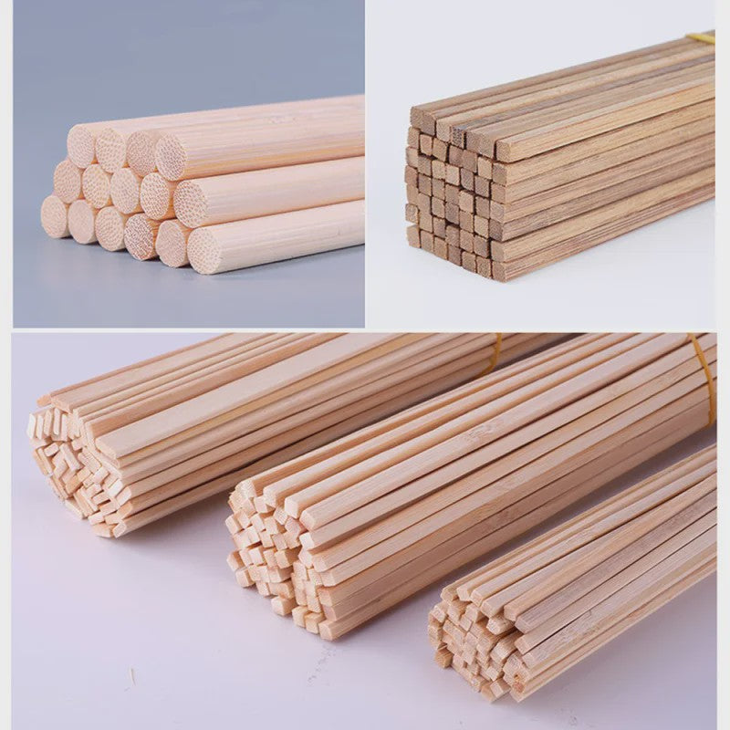 Bamboe Houten Stokjes - DIY Bouwmodel Materiaal voor Ambachten, Meubels en Lantaarns