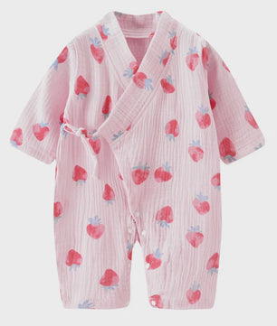 Mousseline Katoen Romper met Lange Mouwen voor Baby's (0-24M) - Unisex Jumpsuit voor Jongens & Meisjes