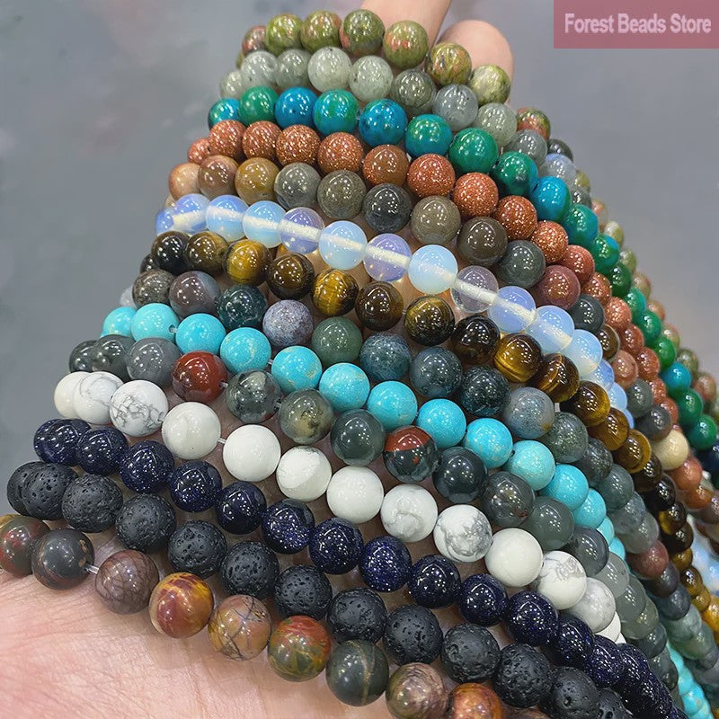 Natuurstenen Kralen Mix: Tijgeroog, Amazoniet, Agate, Kwarts & Lava - DIY Sieraden Maken