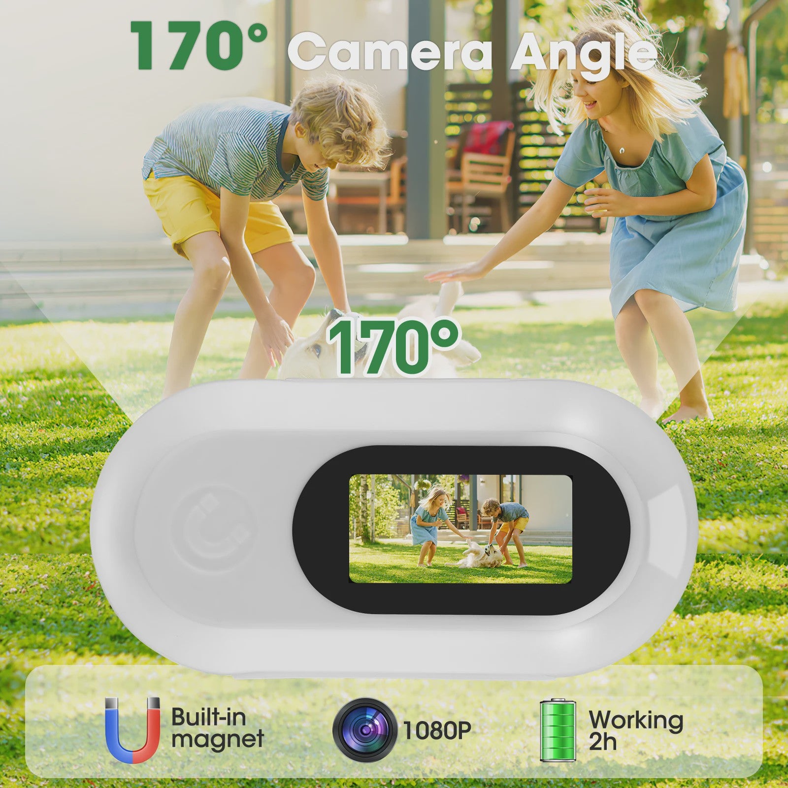 Mini Huisdier Camera voor Halsband - 1080P HD Actiecamera voor Hond & Kat, Brede Hoek, Inclusief 32GB SD Kaart