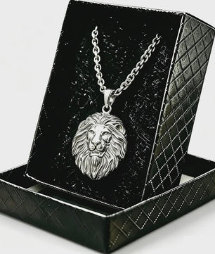Gouden Leeuwenkop Ketting voor Mannen - Roestvrij Staal Statement Hanger
