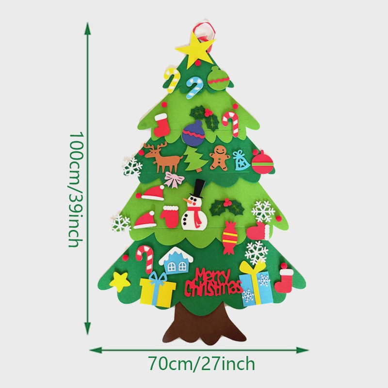 DIY Vilt Kerstboom Decoratie met Ornamenten - Feestelijk & Creatief voor Kinderen