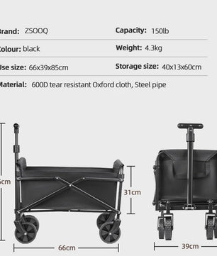 Opvouwbare Transportkar voor Camping, Boodschappen & Strand - Robuust & Draagbaar