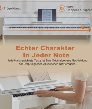 Digitale Piano 88 Semi-gewogen Toetsen met Bluetooth, MIDI en 3 Pedalen - Zwart