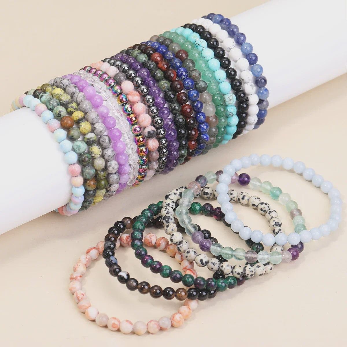 Natuurstenen Armband 6mm Kralen - Unisex Kristal & Edelsteen Armband
