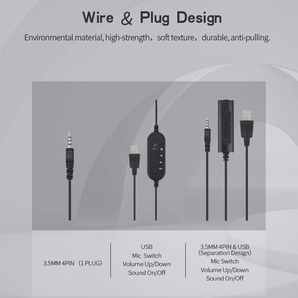 3.5mm/USB Computer Headset met Noise Cancelling Microfoon - Stereo Bedraad