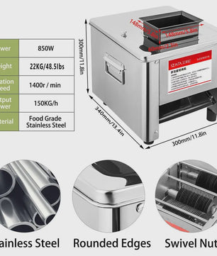 Professionele RVS Vlees Snijmachine 850W - Snel en Efficiënt Vlees, Vis en Groenten Snijden