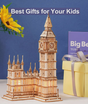 Robotime Rolife 3D Houten Puzzel: Iconische Tower Bridge & Big Ben Bouwpakket