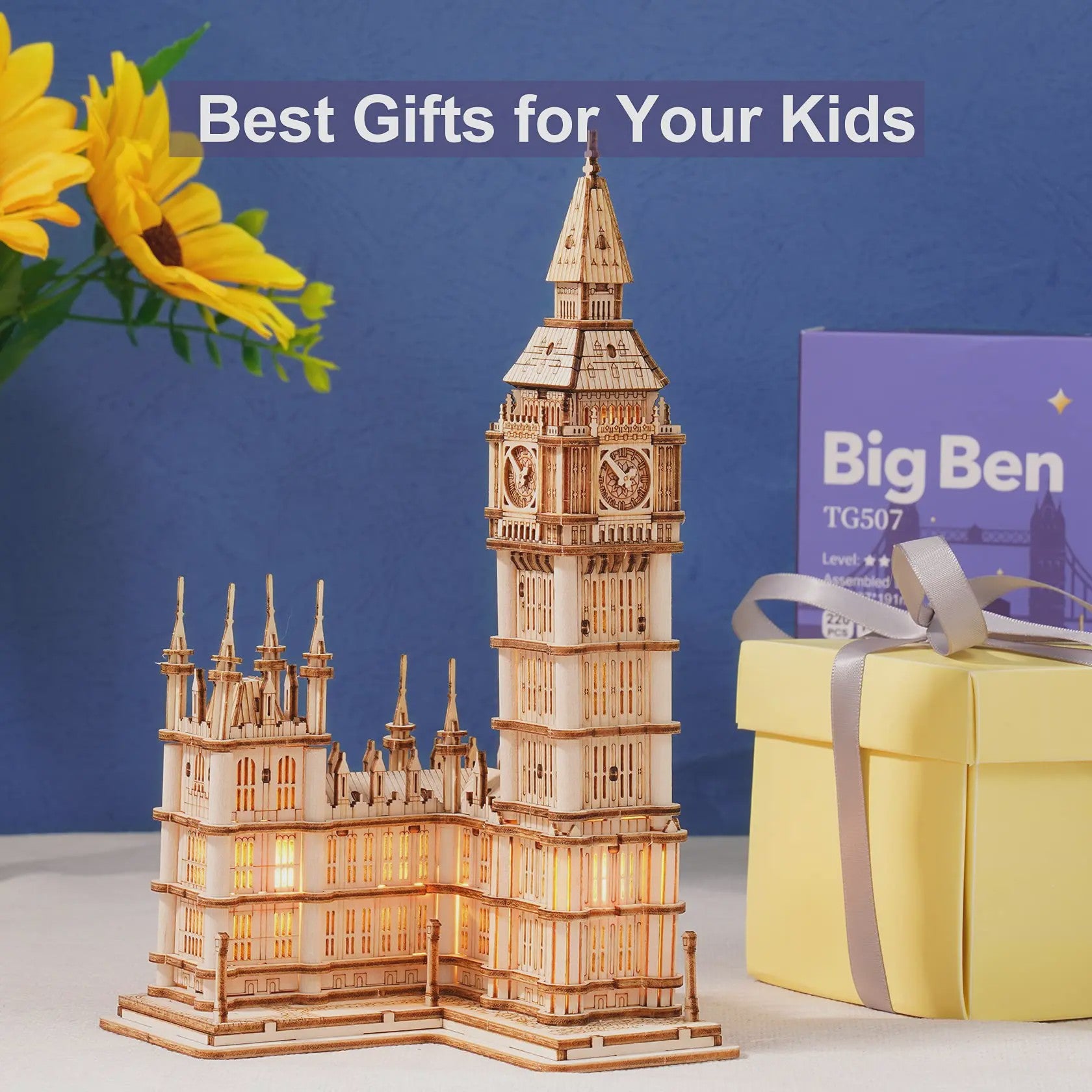 Robotime Rolife 3D Houten Puzzel: Iconische Tower Bridge & Big Ben Bouwpakket