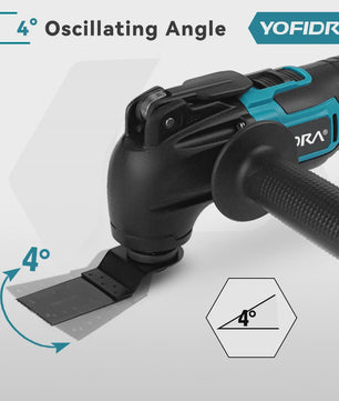 YOFIDRA Snoerloze Multitool met 6 Versnellingen - Zagen, Schuren & Polijsten (Makita 18-21V Batterij)