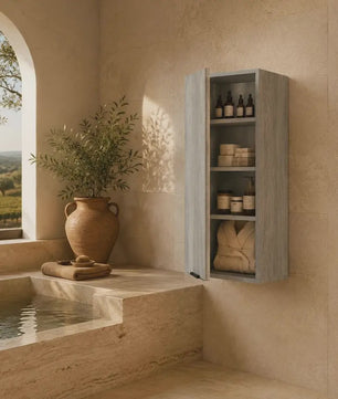 Sonoma Wandkast Grijs met Spiegeldeur - 32x20x67 cm