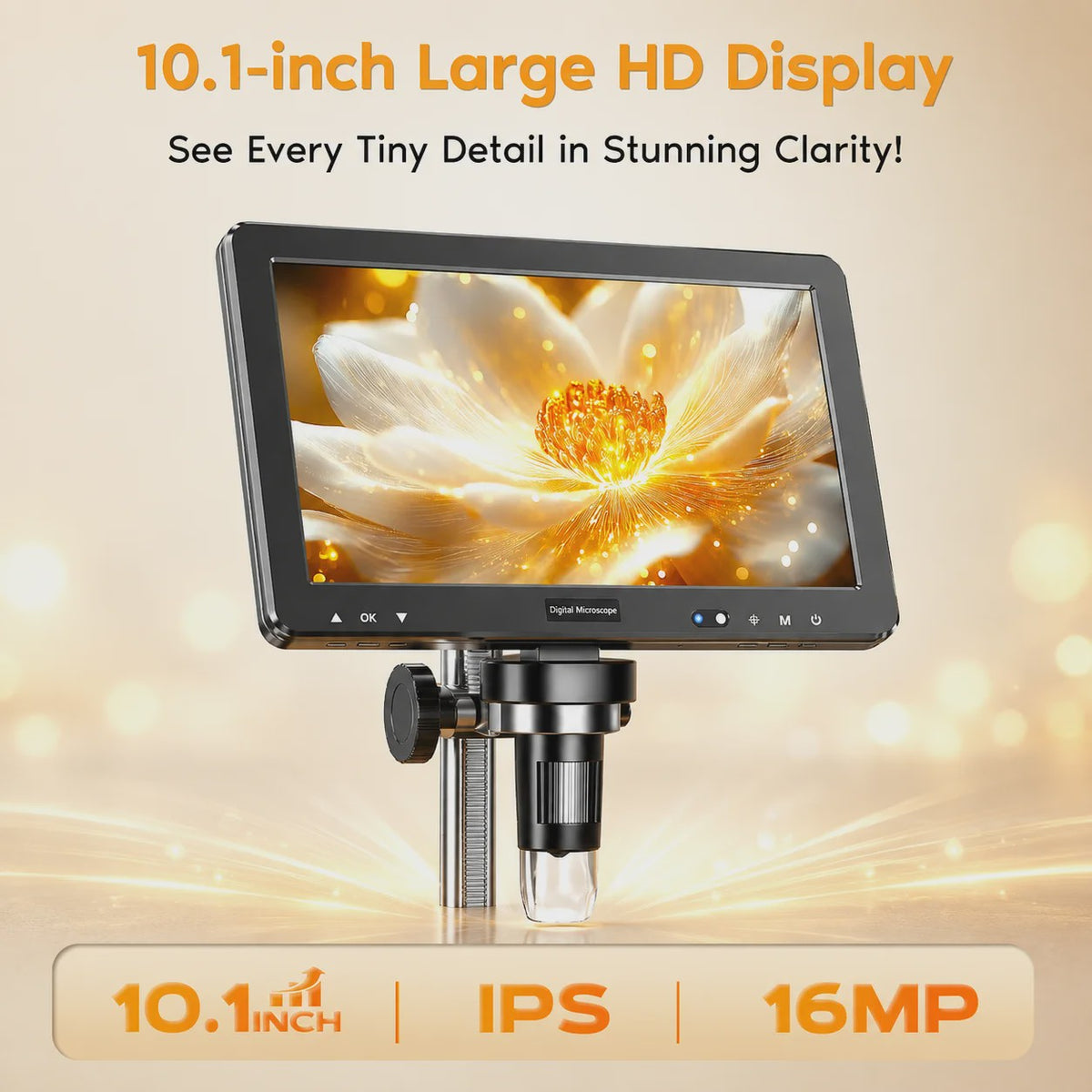 DM13 Digitale Microscoop 10.1" IPS Scherm, 2000X Vergroting, 16MP Camera