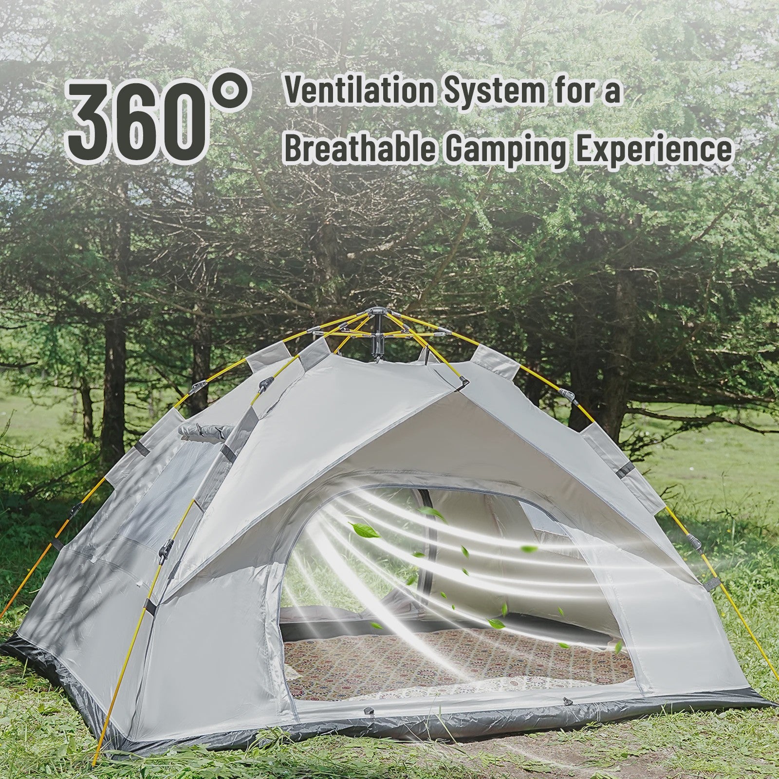 Automatische Pop-Up Tent - Snel Opzetten, Regen- en Zonbestendig voor Kamperen & Reizen