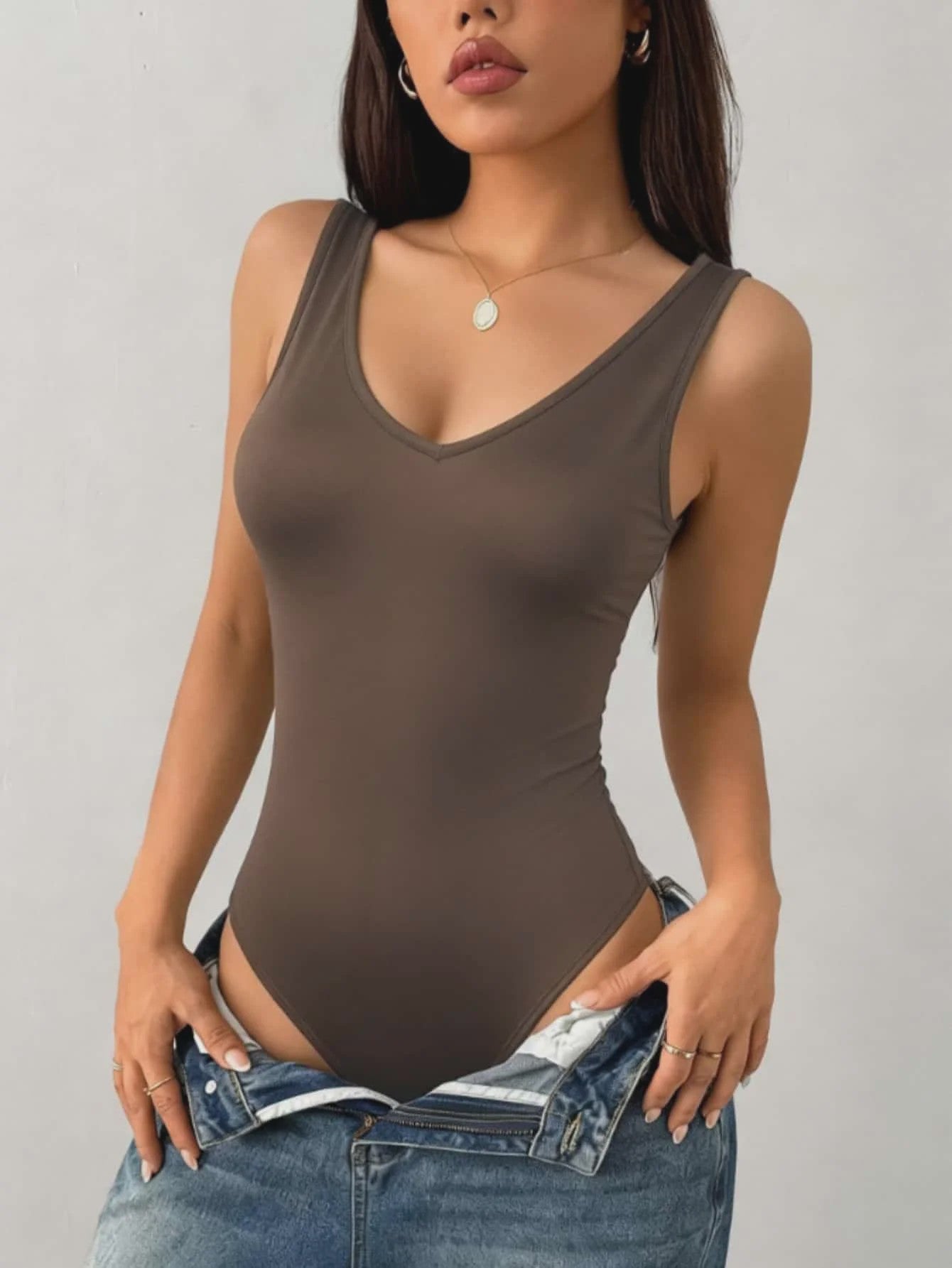Dames Bodysuit met V-hals - 2-Pack - Mouwloos & Nauwsluitend