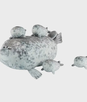 Knuffel Zeedier Moeder en Kind - 5-delige Pluche Set (40cm)