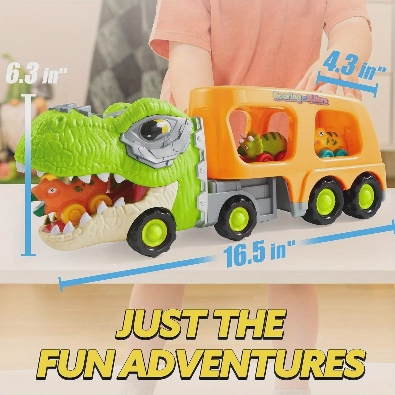 Dinosaurussen Vrachtwagen met 6 Mini Auto's - Licht & Geluid - Speelgoed voor Kinderen