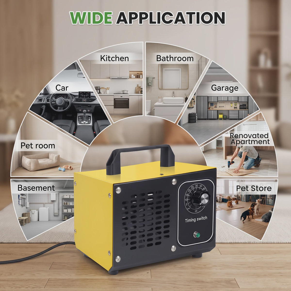 Ozon Generator 60000mg/h - Luchtzuiveraar voor Huis, Auto & Kantoor
