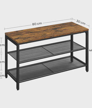 VASAGLE Schoenenbank met 2 Niveaus - 80x30x44.5 cm - Stijlvol en Praktisch voor de Hal