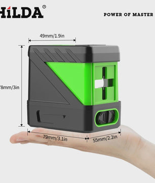 Mini Laser Waterpas met Groene Lijnen: Zelfnivellerend Horizontaal, Verticaal & Kruis