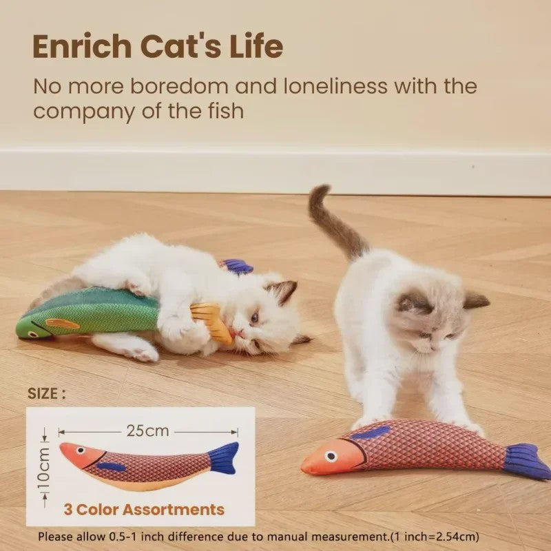 Interactieve Katten Speelgoed Vis met Catnip en Knettergeluid - Stimuleert Spelen en Tandenpoetsen