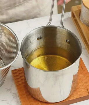 Roestvrijstalen Frituurpan met Filterzeef - Ideaal voor Frietjes en Kipvleugels