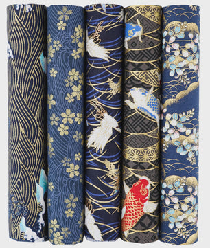 5x Japanse Katoen Stofjes Bundel - 25x25cm of 50x50cm - Patchwork & Quilt