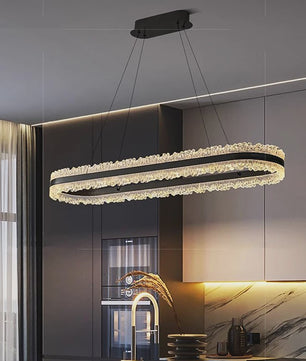 Moderne Ovalen Kristallen Plafondlamp - Hanglamp voor Eetkamer & Keuken