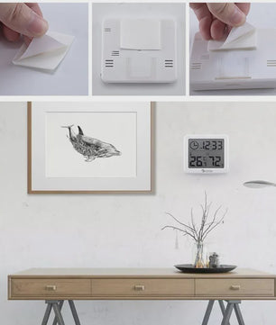 NIDITON Digitale Klok met Temperatuur & Vochtigheidssensor - Stijlvol voor Huis, Keuken & Kantoor