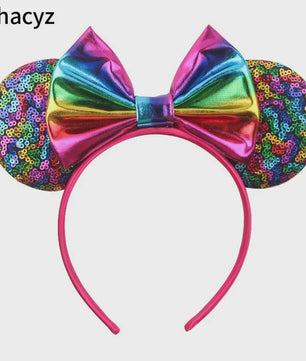 Chique Sequin Mickey Oortjes Diadeem met Strik - Feestelijk Haaraccessoire voor Kinderen & Dames