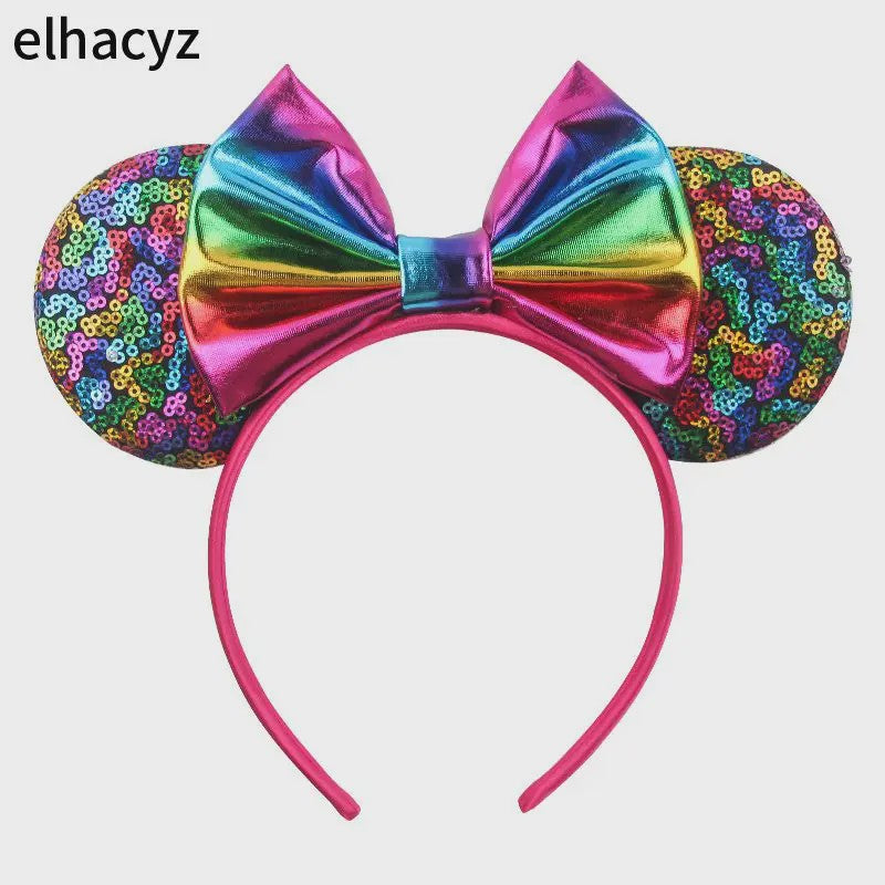 Chique Sequin Mickey Oortjes Diadeem met Strik - Feestelijk Haaraccessoire voor Kinderen & Dames