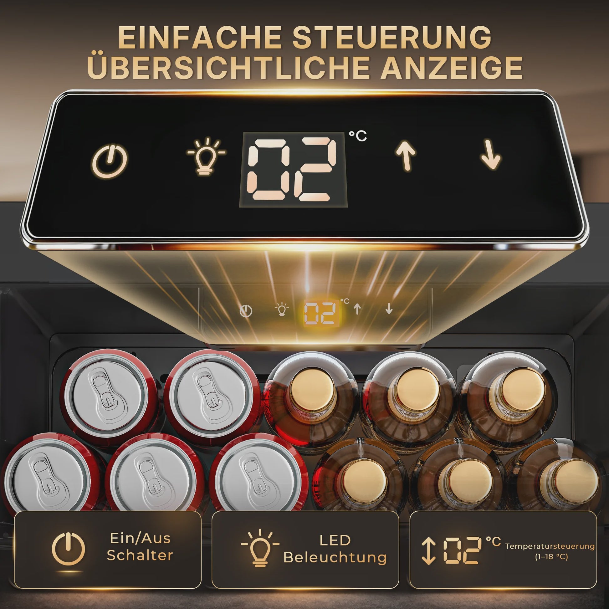 89L Drankenkoelkast met No Frost, Dubbel Glas & Omkeerde Deur - Energieklasse B